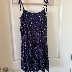 Altar'd State Navy and White Polka Dot Dress